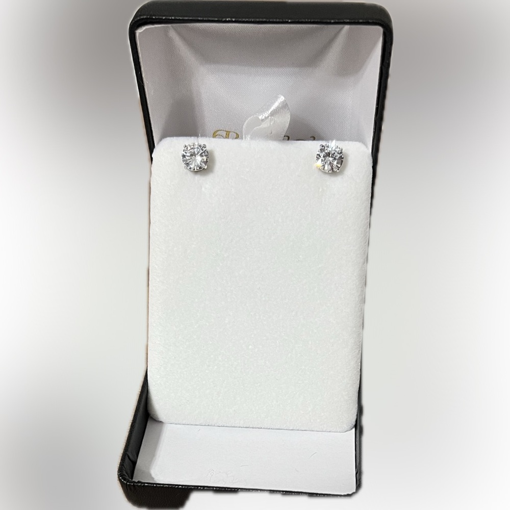 Sterling Silver Cubic Zirconia Stud Earrings